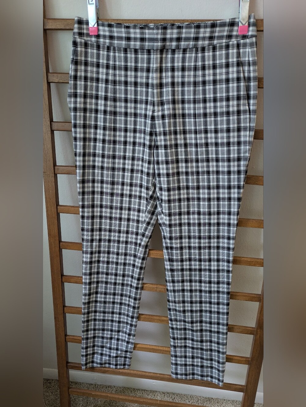 Elie Tahari Black & White Plaid Trousers